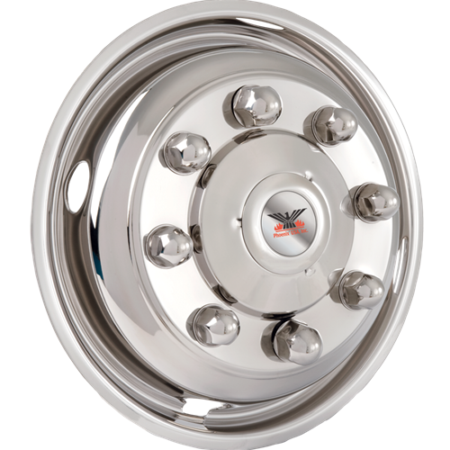 Phoenix USA Wheel Simulator, D.o.t.liner, Fits 19-1/2 Inch Diameter 8 Lug Wheels, Polished, Stainless Steel, Bolt-On – NH8495