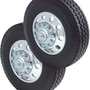 Phoenix USA Wheel Simulator Axle Cover, Quicktrim, Fits Heavy Duty 10 Lug Wheels, Front, Chrome Plated, ABS Plastic – QH1200AS