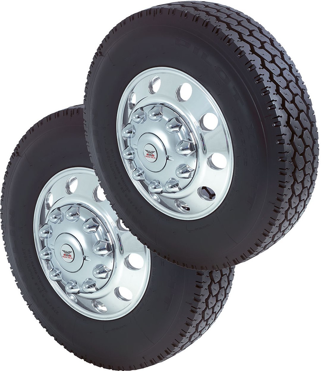 Phoenix USA Wheel Simulator Axle Cover, Quicktrim, Fits Heavy Duty 10 Lug Wheels, Front, Chrome Plated, ABS Plastic – QH1200AS