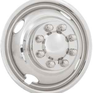 Phoenix USA Wheel Simulator, Uniliner, Fits 16 Inch 8 Lug Dual Wheels, Polished, Stainless Steel, Bolt-On, Does Not Fit Aluminum Wheels – SLU168