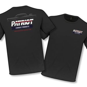 Patriot Exh T Shirt, Medium, Short Sleeve, Black, Cotton, Patriot Exhaust Logo – TS801