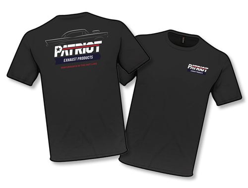 Patriot Exh T Shirt, Medium, Short Sleeve, Black, Cotton, Patriot Exhaust Logo – TS801