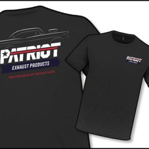 Patriot Exh T Shirt, Medium, Short Sleeve, Black, Cotton, Patriot Exhaust Logo – TS801