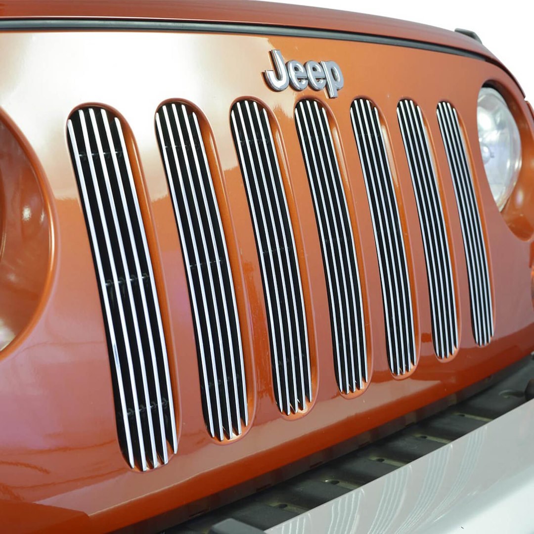 Paramount Grille Insert, Overlay, 4MM Vertical Style, Polished, Billet Aluminum – 30-0105