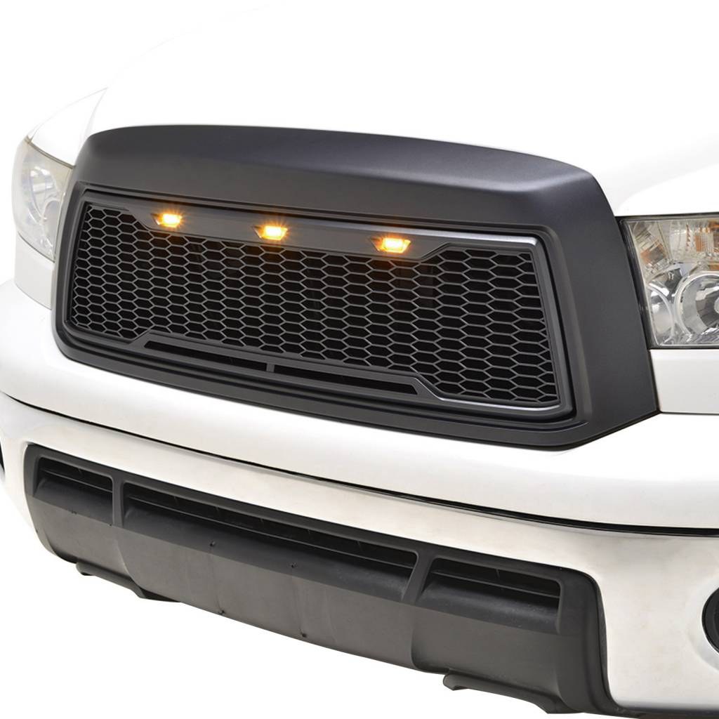 Paramount Grille, Impulse ™, Honeycomb, With LED Lights, Without Emblem Cutout, ABS, Matte Black, With Wiring Harness – 41-0169MB