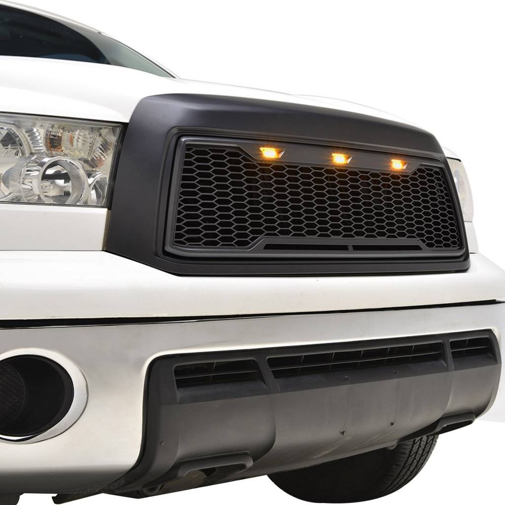 Paramount Grille, Impulse ™, Honeycomb, With LED Lights, Without Emblem Cutout, ABS, Matte Black, With Wiring Harness – 41-0169MB