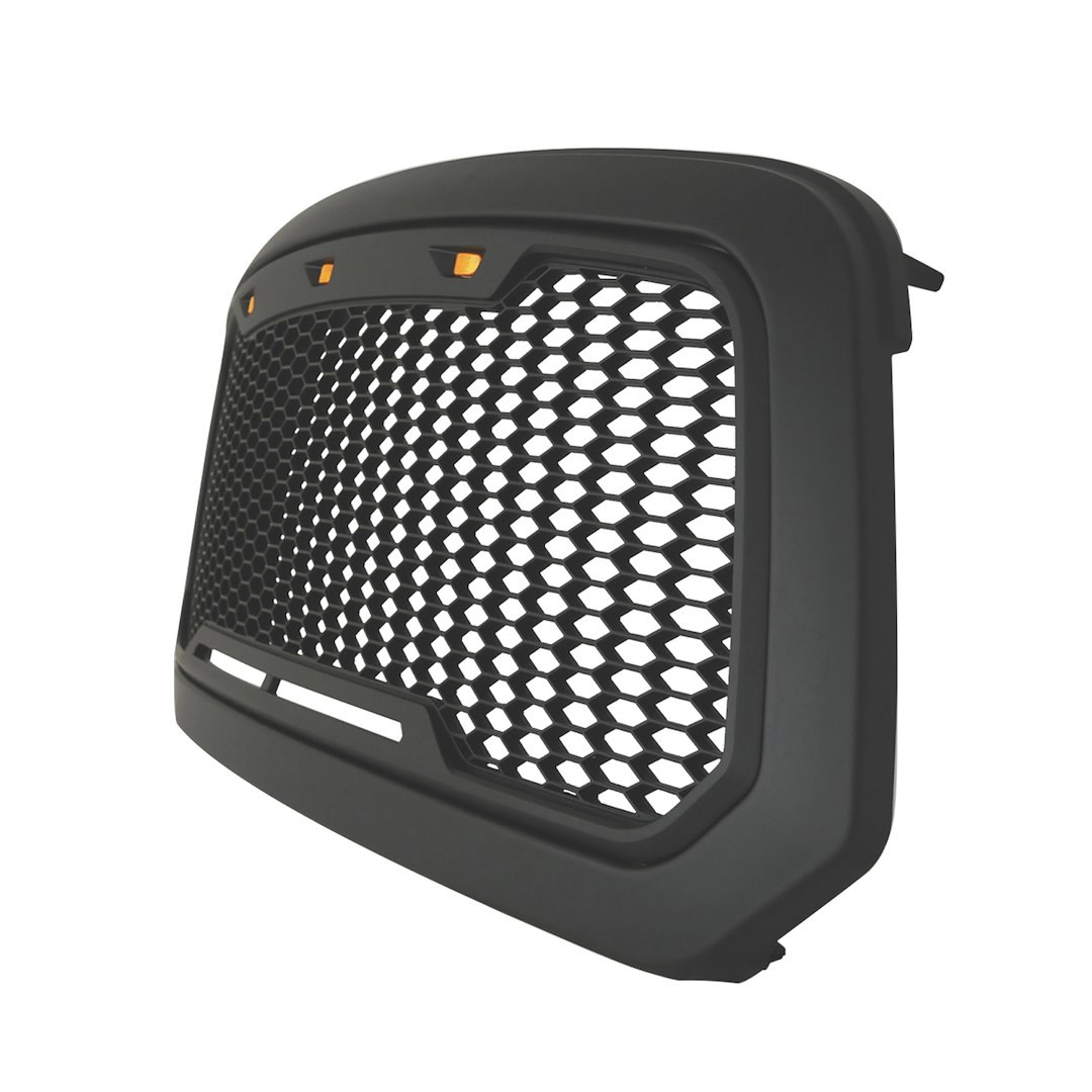 Paramount Grille, Impulse ™, Honeycomb, With LED Lights, Without Emblem Cutout, ABS, Matte Black, With Wiring Harness – 41-0183MB