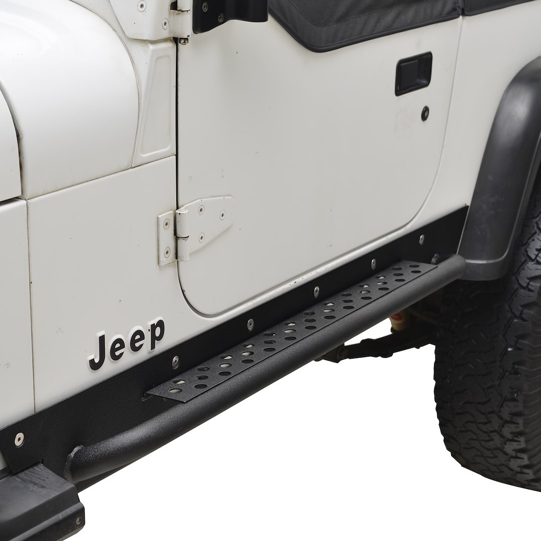 Paramount Rocker Panel Guard, Rock Crawler, Powder Coat, Black, Steel, With Step – 51-0105