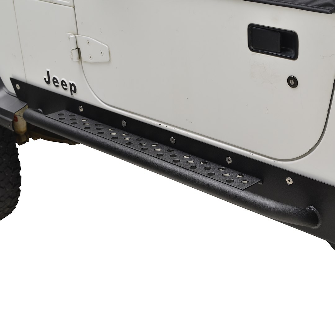 Paramount Rocker Panel Guard, Rock Crawler, Powder Coat, Black, Steel, With Step – 51-0105