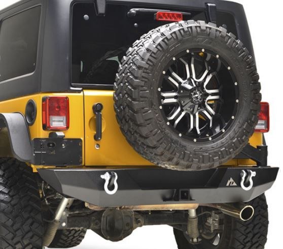 Paramount Bumper, One Piece Design, With D-Rings, With 2 Inch Hitch Receiver, With Tire Carrier Connected to Tailgate – 51-0395