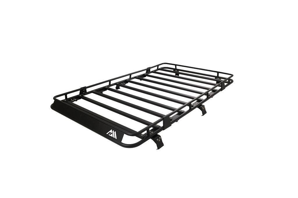 Paramount Roof Rack, 150 Pound Load Capacity, Bolt-On Installation, Textured Powder Coated, Black, Steel, With Canted Front Wind Deflector – 81-10800