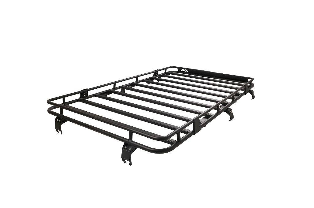 Paramount Roof Rack, 150 Pound Load Capacity, Bolt-On Installation, Textured Powder Coated, Black, Steel, With Canted Front Wind Deflector – 81-10800