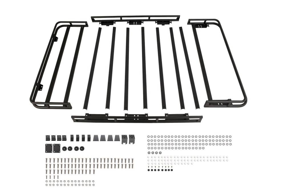 Paramount Roof Rack, 150 Pound Load Capacity, Bolt-On Installation, Textured Powder Coated, Black, Steel, With Canted Front Wind Deflector – 81-10800