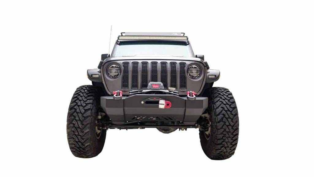 Paramount Bumper, Without Grille Guard, With Internal Winch Mount, Without Light Cutouts, Powder Coated Black Steel – 81-20303