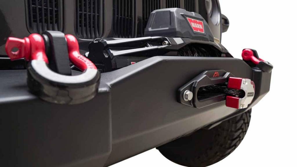 Paramount Bumper, Without Grille Guard, With Internal Winch Mount, Without Light Cutouts, Powder Coated Black Steel – 81-20303