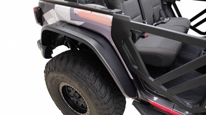 Paramount Fender Flare, Hydro Series, Smooth Style, Textured Powder Coated, Black, Steel, Set of 2 – 81-21106