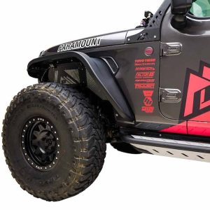 Paramount Fender Well Liner, Fine Textured Powder Coated, Black, Aluminum with Stainless Steel Mesh, Set of 2 – 81-21200