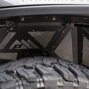 Paramount Fender Well Liner, Fine Textured Powder Coated, Black, Aluminum with Stainless Steel Mesh, Set of 2 – 81-21200