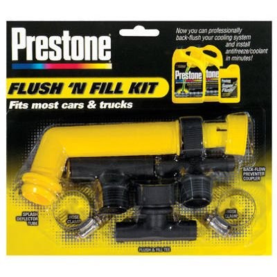 Prestone Radiator Flush Kit, Use to Flush and Refill Coolant/ Anti-Freeze, For 1/2, 5/8 and 3/4 Inch Hose, Single – AFKIT-6