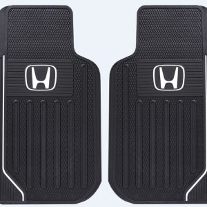 Plasticolor Floor Mat, Universal 31 Inch Length X 18 Inch Width X 1 Inch Height, Honda Logo, Black, Rubber, 2 Piece – 001615R01