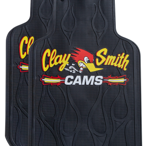 Plasticolor Floor Mat, Black, Universal 18-1/8 Inch Width X 26-3/4 Inch Height, Clay Smith Cams Logo, Rubber, 2 Piece – 001632R01