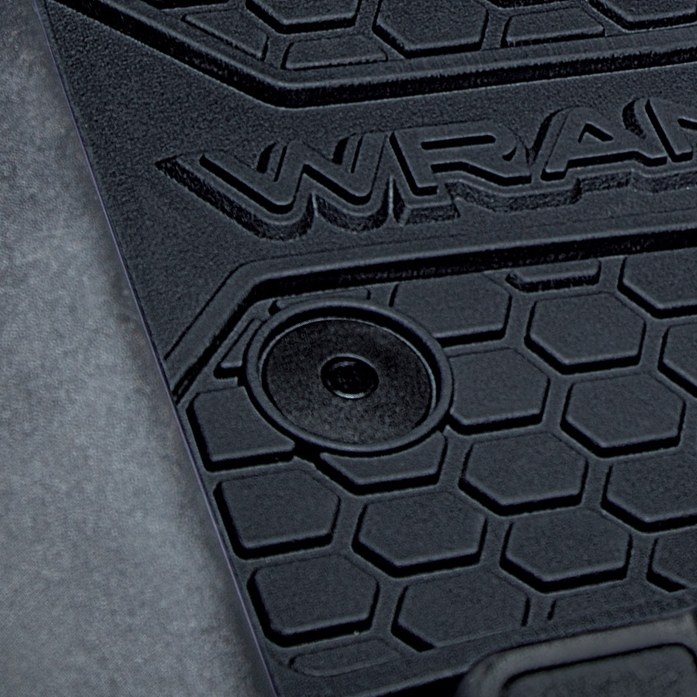 Plasticolor Floor Mat, Black, Direct-Fit, Jeep Logo, Rubber, 2 Piece – 001803R01