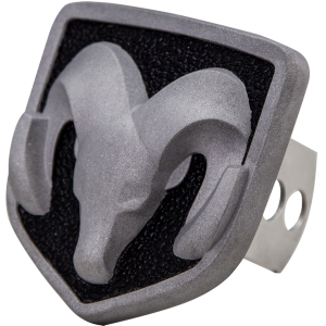 Plasticolor Trailer Hitch Cover, Fits 2 Inch/ 1-1/4 Inch Receiver, Ram Logo, Silver and Black, Metal – 002294R01