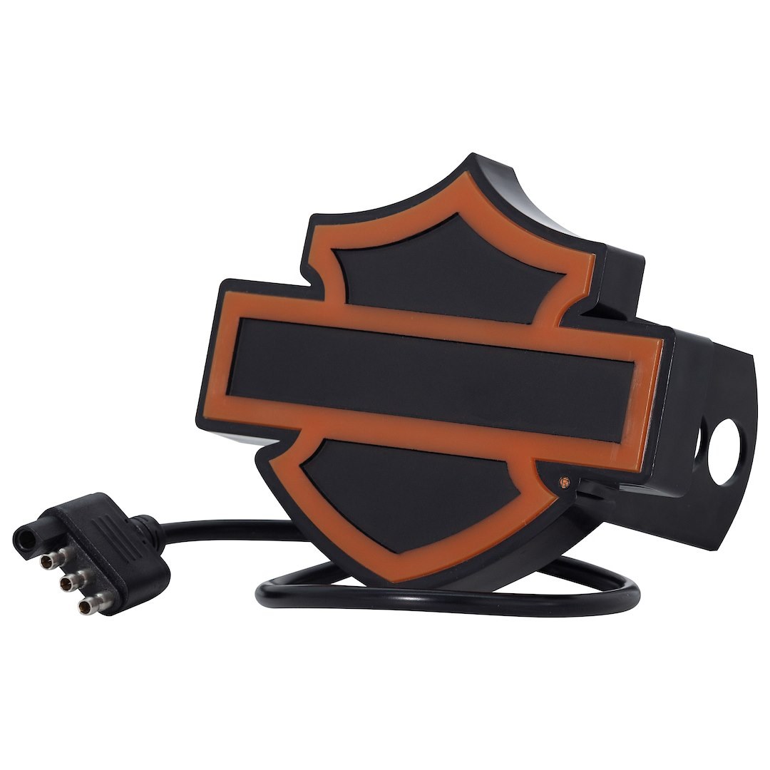 Plasticolor Trailer Hitch Cover, Fits 1-1/4 and 2 Inch Receivers, Harley-Davidson Logo, Black, Metal – 002319R01