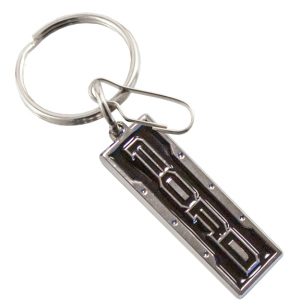 Plasticolor Key Chain, Die-Cut Key Chains with Clip, Ford Logo, Black/Silver, Metallic – 004470R01