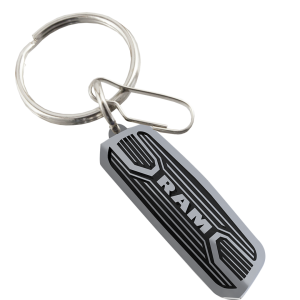 Plasticolor Key Chain, Die-Cut Key Chains with Clip, Ram Logo, Black/Silver, Metallic – 004475R01
