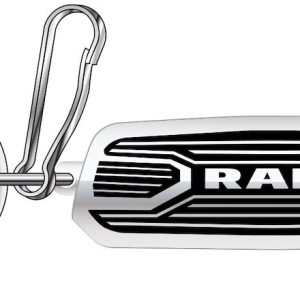 Plasticolor Key Chain, Die-Cut Key Chains with Clip, Ram Logo, Black/Silver, Metallic – 004475R01