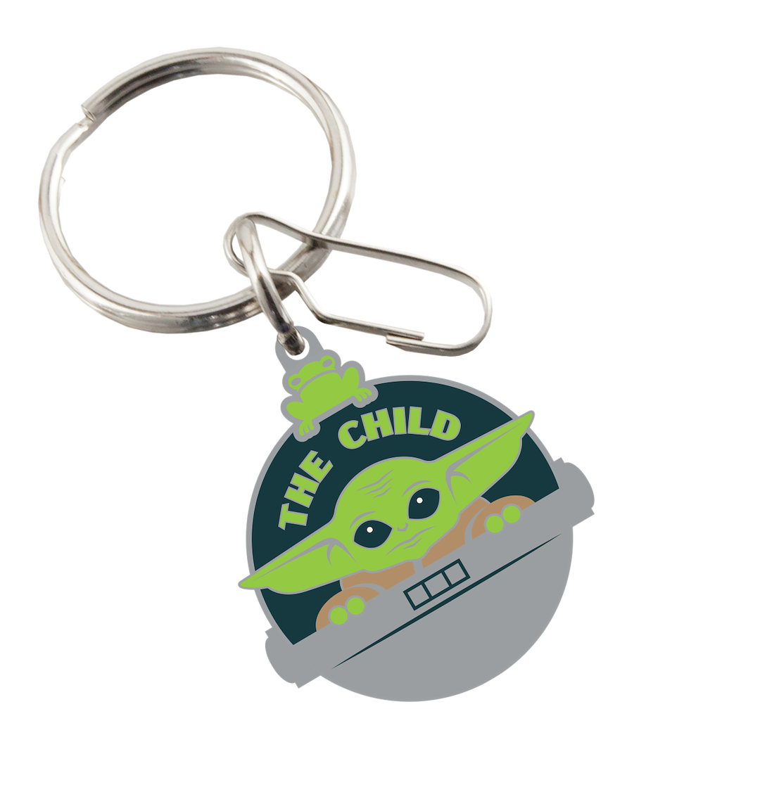 Plasticolor Key Chain, Star Wars™, The Mandalorian the Child, Green/Gray, Metal and Enamel, With Split Ring and Clip – 004515R01