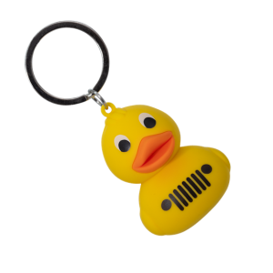 Plasticolor Key Chain, Jeep 3D Duck Design, Yellow, Rubber, With Chrome Plated Split Ring – 004596R01