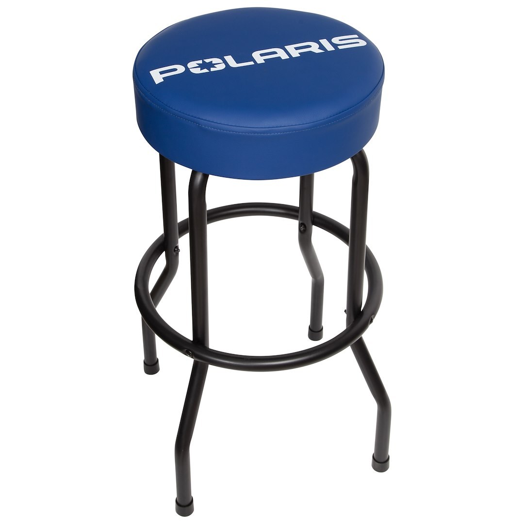 Plasticolor Stool, Round Blue Vinyl Seat, Non-Swivel, Without Back – 004812R01