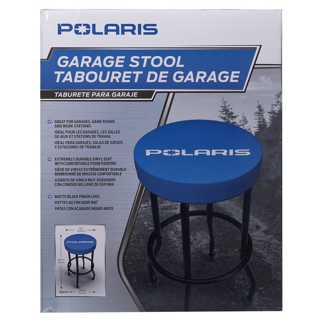 Plasticolor Stool, Round Blue Vinyl Seat, Non-Swivel, Without Back – 004812R01