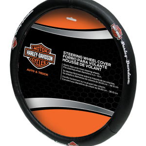Plasticolor Steering Wheel Cover, Speed Grip, Universal, Harley-Davidson Script with True-Color Logo, Black, Rubber – 006393