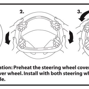 Plasticolor Steering Wheel Cover, For 14-1/2 to 15 Inch Wheels, Ford Oval Logo with Blue Contrast Stitching, Black, Leather – 006692R01