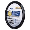 Plasticolor Steering Wheel Cover, Deluxe, For 15-1/2 to 16-1/2 Inch Wheels, Ford Oval Logo with Gray Contrast Stitching, Black, Leather – 008567R01