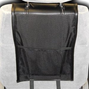 Plasticolor Seat Cover, Deluxe, Low Back, Ford Logo, Leather, Black with Blue Contrast Stitching, Single – 008625R01