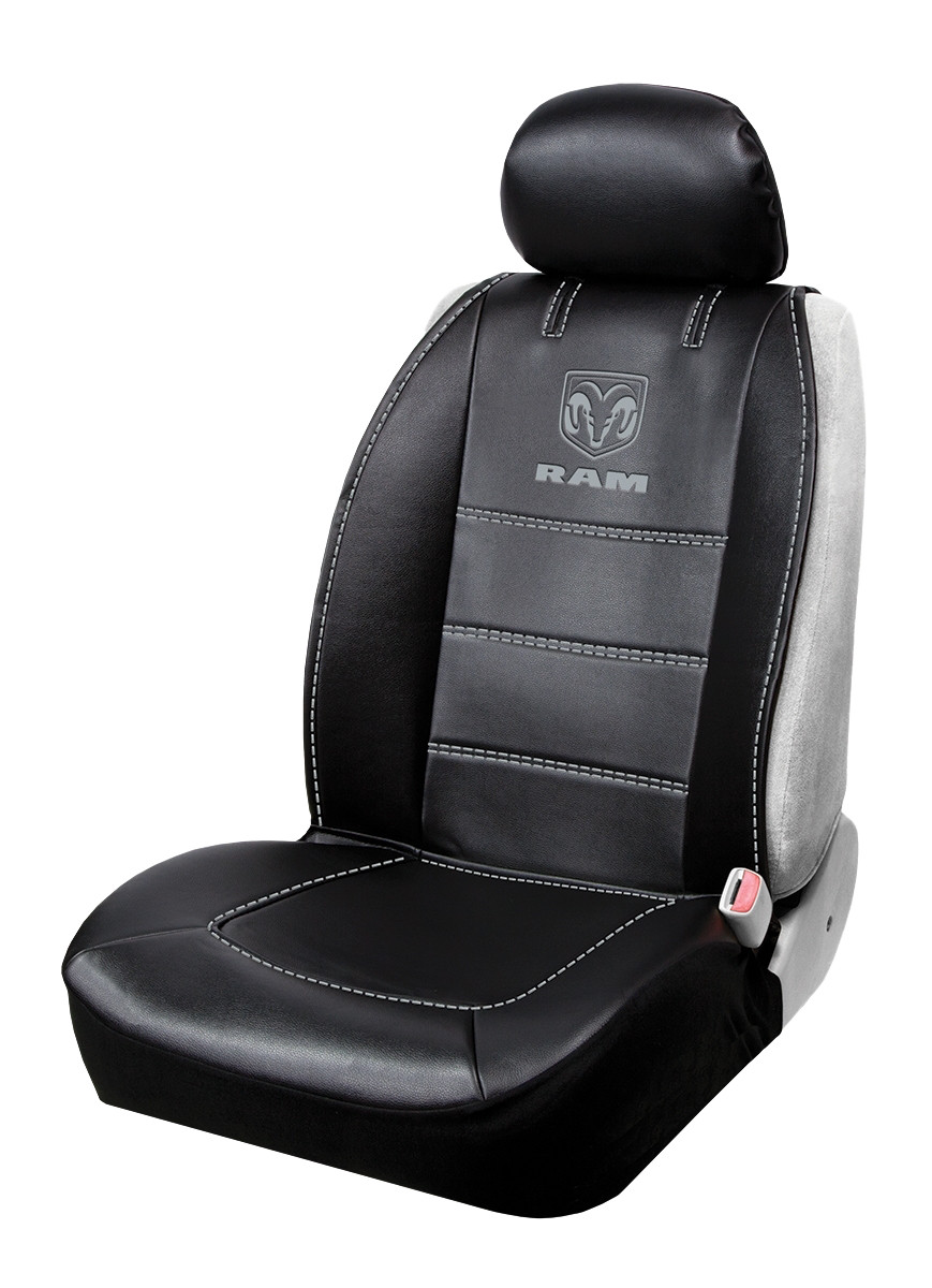 Plasticolor Seat Cover, Low Back/ Sideless, Dodge Ram Logo, Gray, Single – 008628R25