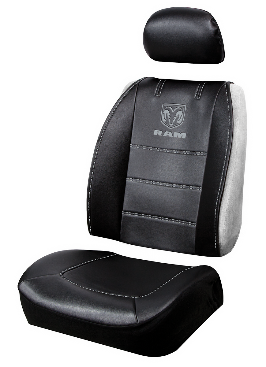 Plasticolor Seat Cover, Low Back/ Sideless, Dodge Ram Logo, Gray, Single – 008628R25