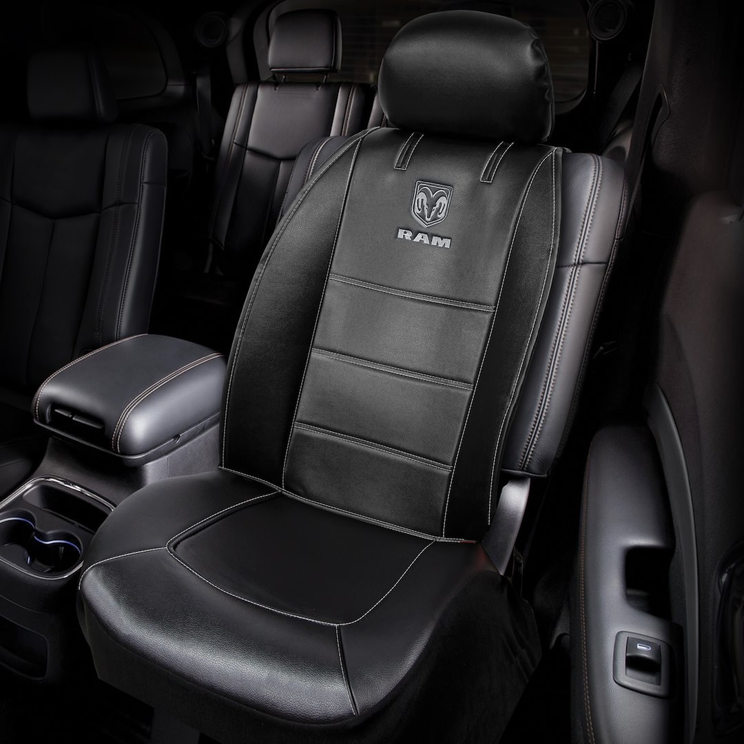 Plasticolor Seat Cover, Low Back/ Sideless, Dodge Ram Logo, Gray, Single – 008628R25