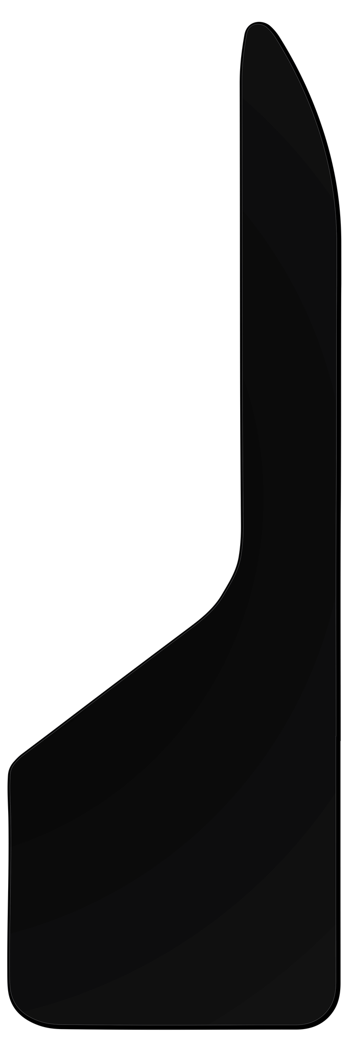 Plasticolor Mud Flap, Big Jon™, Universal 12 Inch X 36 Inch, Single, Flat, Without Logo, Black, Screw on, With Mounting Hardware – 17048R01
