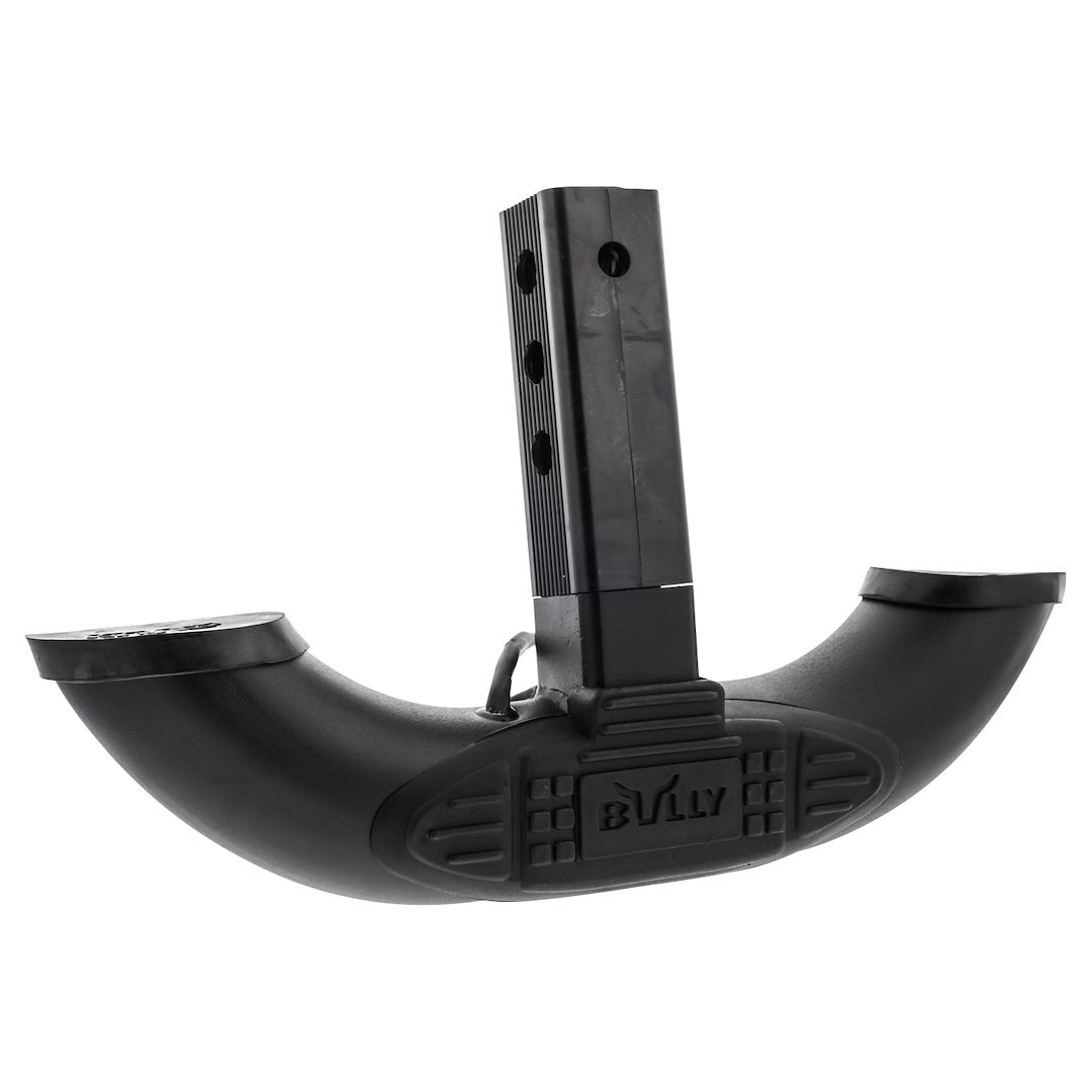 Pilot/Bully Truck Step, Black Bull, 1.25 or 2 Inch Receiver Mount, Universal, Single, Round Step with Red LED, 350 Pound Capacity – BBS-1104L