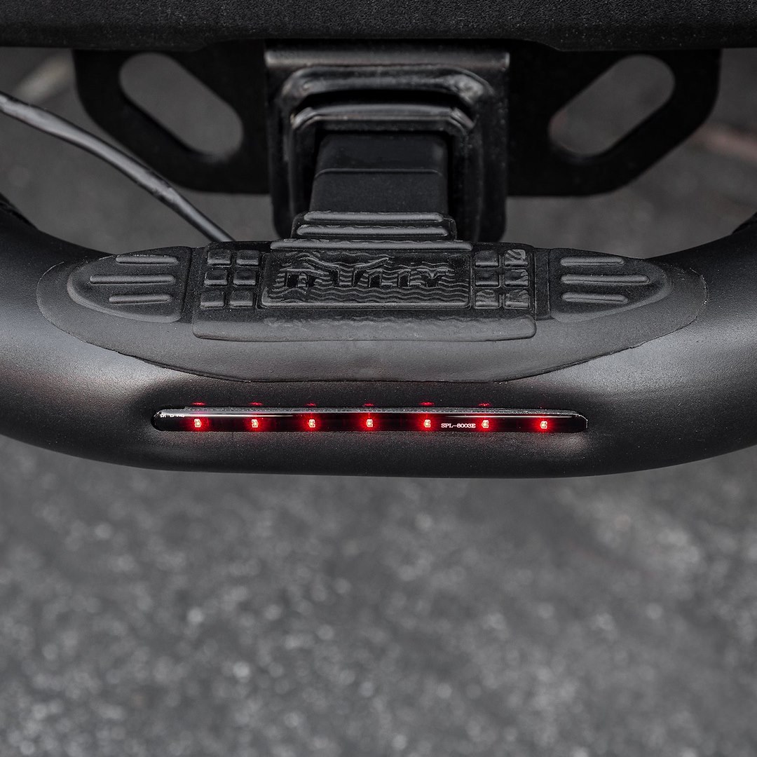 Pilot/Bully Truck Step, Black Bull, 1.25 or 2 Inch Receiver Mount, Universal, Single, Round Step with Red LED, 350 Pound Capacity – BBS-1104L