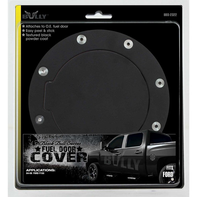 Pilot/Bully Fuel Door Cover, Black Bull, Powder Coated, T-6 Aluminum, Riveted Ring – BBS-2322