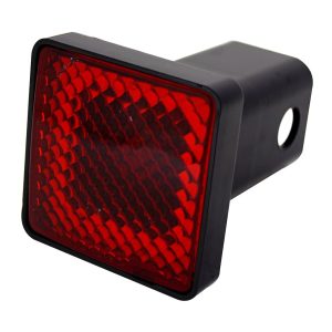 Pilot/Bully Trailer Hitch Cover, Fits 2 Inch Receivers, With Red 1157 Incandescent Light, Square, Red/Black, ABS Plastic – CR-007