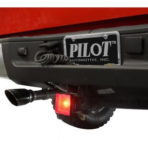Pilot/Bully Trailer Hitch Cover, Fits 2 Inch Receivers, With Red 1157 Incandescent Light, Square, Red/Black, ABS Plastic – CR-007