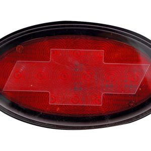 Pilot/Bully Trailer Hitch Cover, Fits 2 Inch Receivers, With Red LED Light, Chevy Bowtie, Orange/Black, ABS Plastic – CR-017C
