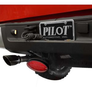 Pilot/Bully Trailer Hitch Cover, Fits 2 Inch Receivers, With Red LED Light, Chevy Bowtie, Orange/Black, ABS Plastic – CR-017C
